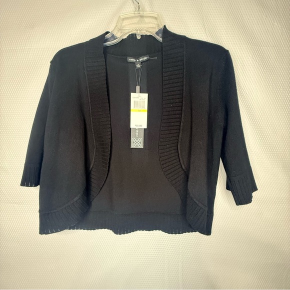 Calvin Klein Calla Lilly Sleeveless Dress with Cable & Gage Black Cardigan - Picture 11 of 12